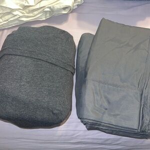 2 sets: Medium grey & dark grey twin XL sheet sets
